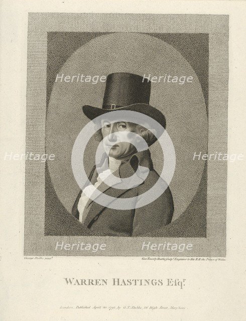 Portrait of Warren Hastings, Esq., pub. 1795. Creator: Unknown.