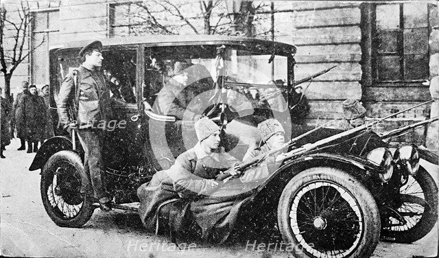 Revolutionary Guards in Petrograd, Russia, Russian Revolution, 1917. Artist: Anon