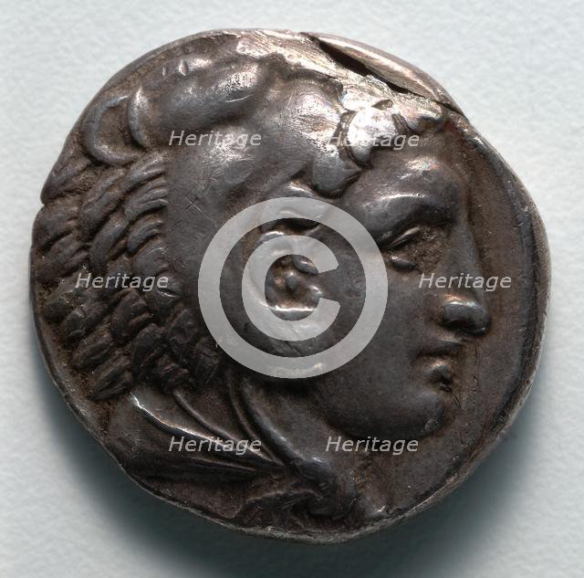 Tetradrachm: Head of Young Herakles in Lion Skin (obverse), 336-323 BC. Creator: Unknown.