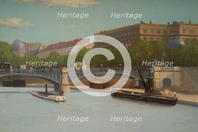 Veterans line fishing, near the Solferino bridge, 1887. Creator: Unknown.