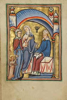 The Presentation of the Virgin in the Temple, about 1190-1200; text added about 1480-1490. Creator: Unknown.