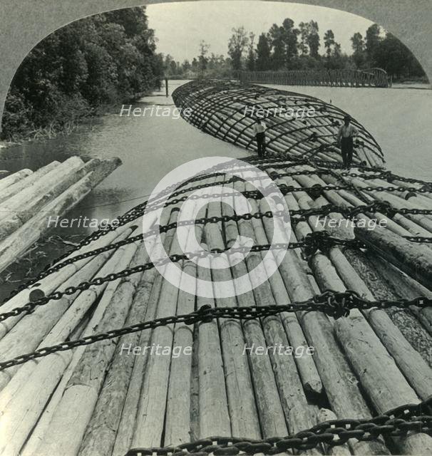 'Great Chained Log Rafts on the Columbia River, Wash.', c1930s. Creator: Unknown.