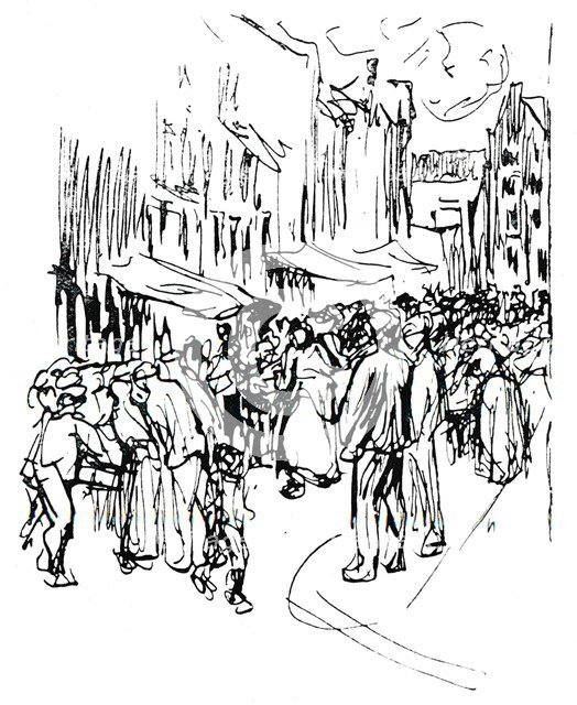 'Pen and ink study', c19th century. Artist: Max Liebermann.