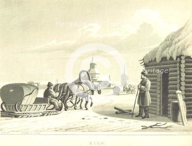 Bridgka on a Sledge - Kiew, 1819.  Creator: I Clark.