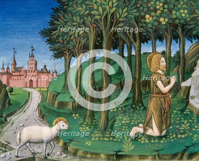 Saint John the Baptist in the Desert, Codex of Predis 1476. Creator: Cristoforo De Predis.