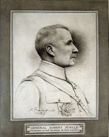 Robert Georges Nivelle (1856-1924), French military, General of the First World War, engraving in…