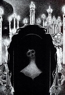 Illustration for the story "Life in Death (The Oval Portrait)" by Edgar Allan Poe, 1905. Creator: Martini, Alberto (1876-1954).