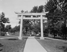 Japanese Torii, entrance canal park, Sault Ste. Marie, Mich., between 1900 and 1920. Creator: Unknown.