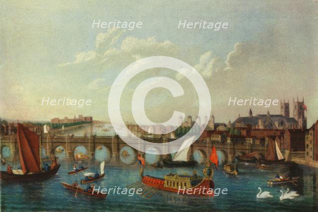 The Royal Barge on the River Thames, London, c1751, (1947).  Creator: School of Samuel Scott.