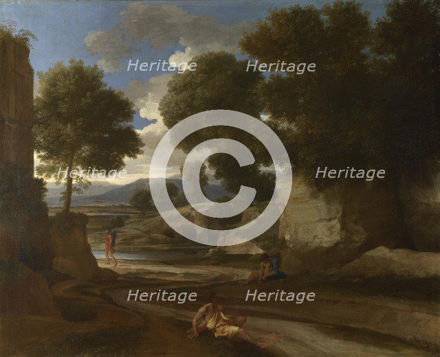 Landscape with Travellers Resting, ca 1638. Artist: Poussin, Nicolas (1594-1665)