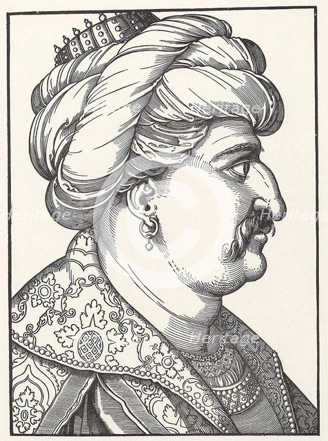 Portrait of Sultan Suleiman I the Magnificent. Artist: Schoen, Erhard (1491-1592)