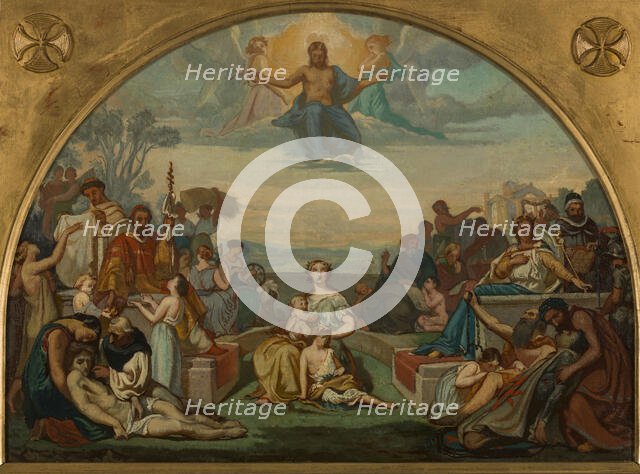 Sketch for the Church of St. Elisabeth: Religion, the Beatitudes, c.1847. Creator: German von Bohn.