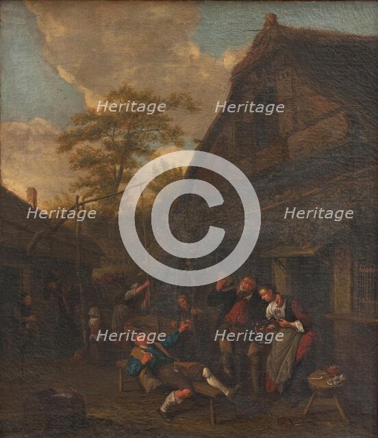 Peasants outside an Inn, 1675-1704. Creator: Cornelis Dusart.