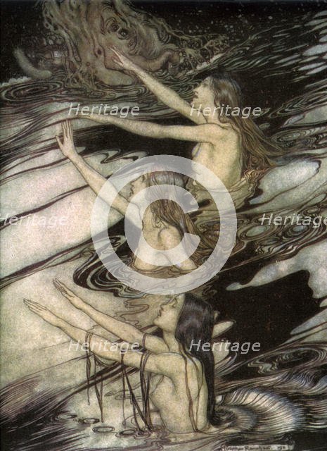 The Rhine Maidens, from 'Siegfried and The Twilight of the Gods' by Richard Wagner, 1911.Artist: Arthur Rackham