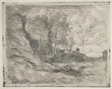 A Souvenir of Ostia, original impression 1855, printed in 1921. Creator: Jean Baptiste Camille Corot (French, 1796-1875).