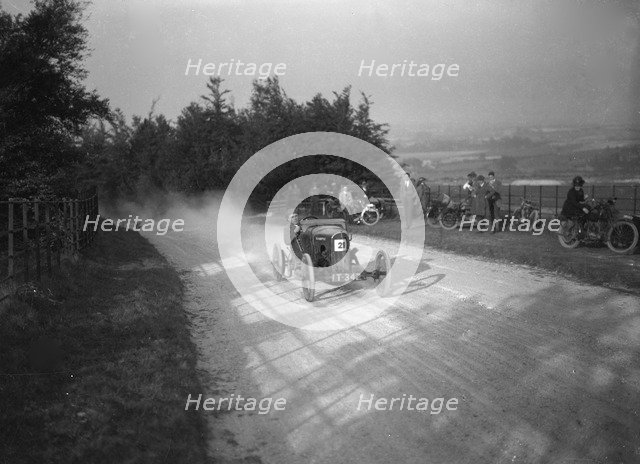 HR Godfrey driving a GN Bluebottle, Inter-Varsity Hillclimb, Tring, Hertfordshire, 5 March 1921. Artist: Bill Brunell.