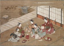 Playing the "Hand Game", c. 1760. Creator: Yasumasa Hasegawa (Japanese).