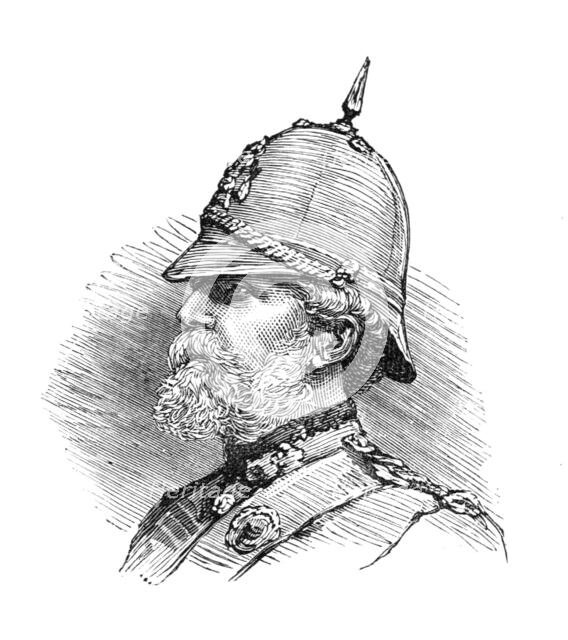 Review of Scottish Volunteers: Lieut.-Col. Sir G. H. Scott Douglas, Commanding Border Rifles, 1881. Creator: Unknown.