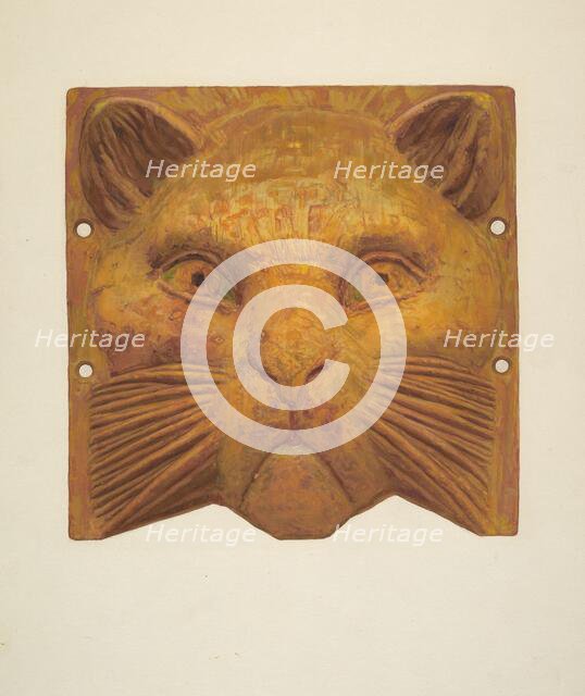 Cast Iron Cat's Head, 1935/1942. Creator: Jane Iverson.