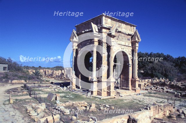 Arch of Septimius Severus, Leptis Magna, Libya. 