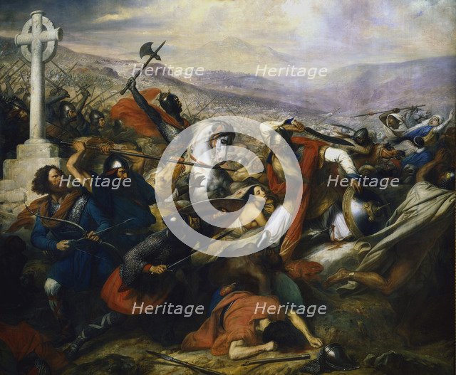 Battle of Poitiers, France, 732 (1837). Artist: Charles Auguste Guillaume Steuben