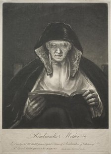 Rembrandt's Mother. Creator: James McArdell (British, 1728/29-1765).