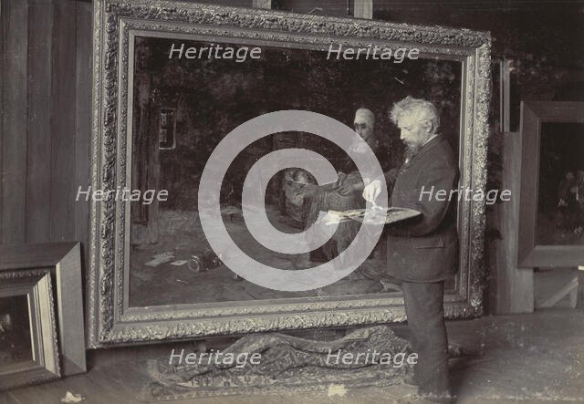 Petrus van der Velden at work, 1890s. Creator: Unknown.