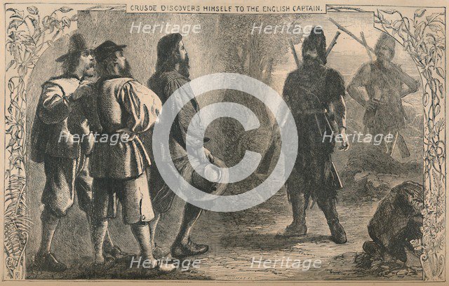 'Crusoe Discovers Himself To The English Captain', c1870. Artist: Unknown.