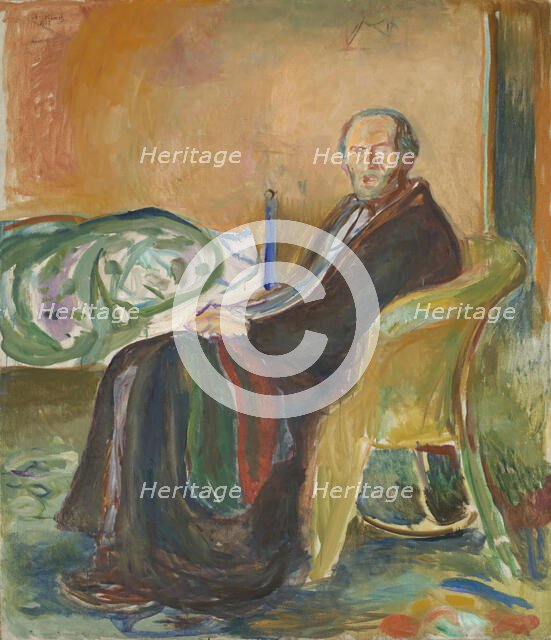 Self-Portrait with the Spanish Flu, 1919. Creator: Edvard Munch.