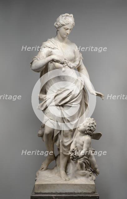 A Garden Allegory: The Dew and Zephyr Cultivating Flowers, 1683/1732. Creator: Benoît Massou.