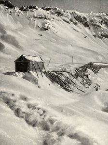 'Devastated. - Over sixty yards of snow-shedding destroyed by an avalanche in 1921', 1935. Creator: Argentine & Chilian Transandine Railways.