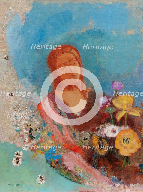 Closed Eyes, after 1900. Creator: Redon, Odilon (1840-1916).