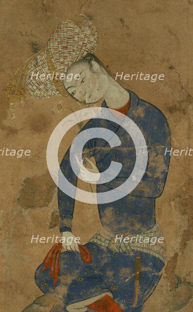 Young Man with a Flower, 11th century AH/AD 17th century. Creator: Unknown.