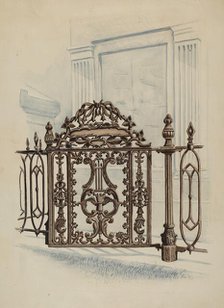 Cast Iron Gate, c. 1936. Creator: Al Curry.