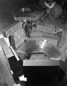 Assembling a bubble chamber at the Edgar Allen Steel Co, Sheffield, 1964.  Artist: Michael Walters