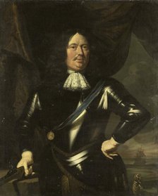 Portrait of an Admiral, possibly Adriaen Banckert, Vice-Admiral of Zeeland, c.1670. Creator: Anon.