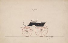 Design for 4 seat Phaeton, no top, no. 755, 1850-70. Creator: Brewster & Co.