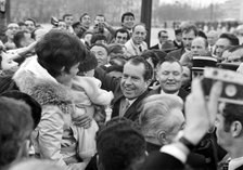 President Nixon meets the crowds on the Champs Elysees, Paris, c1969-1974. Artist: Unknown