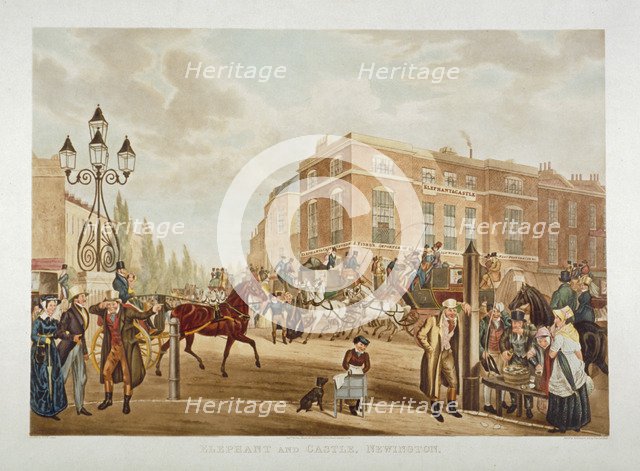 The Elephant and Castle Inn, Newington Butts, Southwark, London, 1826. Artist: George Hunt