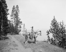 Miss Waters on pinto pony, between 1900 and 1915. Creator: William H. Jackson.