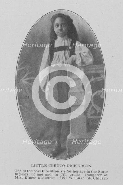 Little Clenco Dickerson; One of the best elocutionists for her age in the State..., Chicago, 1907. Creator: Unknown.