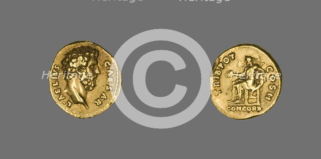 Aureus (Coin) Portraying Lucius Aelius Caesar, 138. Creator: Unknown.