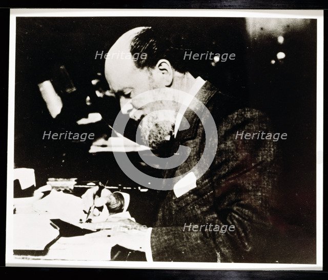 Carl Faberge, Russian jeweller and goldsmith, at work, 20th century. Artist: Unknown
