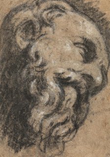 Study after Michelangelo's Saint Damian, c.between 1545 and 1550. Creator: Jacopo Tintoretto.