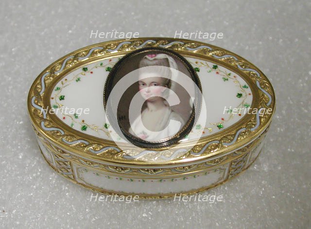 Snuffbox with portrait of a woman, 1775-76. Creator: Nicolas Marguerit.