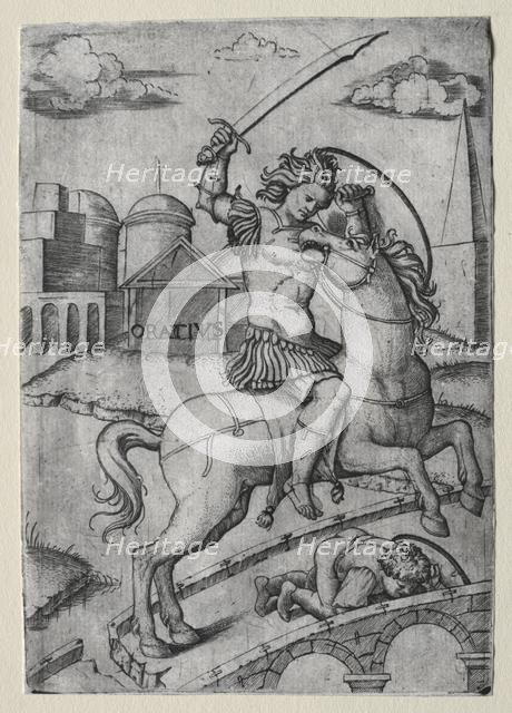 Horatius Cocles Defending the Sublician Bridge. Creator: Marcantonio Raimondi (Italian, 1470/82-1527/34).