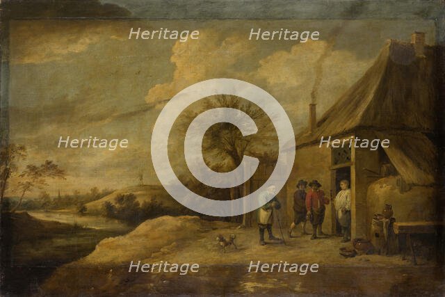 Landscape with Inn at a River, 17th century. Creator: Workshop of David Teniers the Younger.