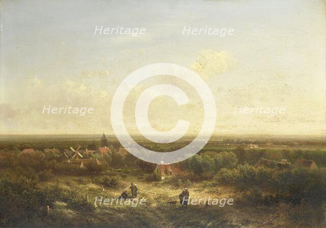 Distant View with a Village, 1840-1900. Creator: Pieter Lodewijk Francisco Kluyver.