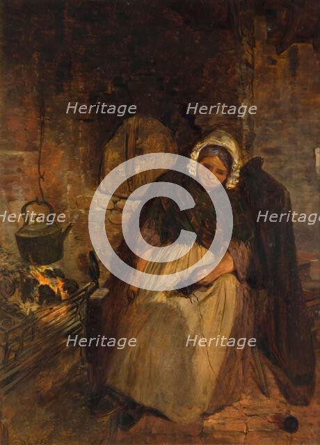 An Old Woman Asleep, 1859. Creator: David Cox the elder.