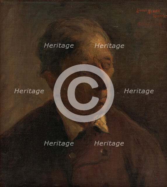 Head Study of a Man, around 1899. Creator: Elemír Halász-Hradil.